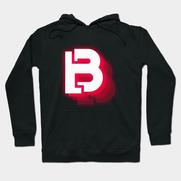 text effect red neon letter B apparel Hoodie by Sitohangstudio